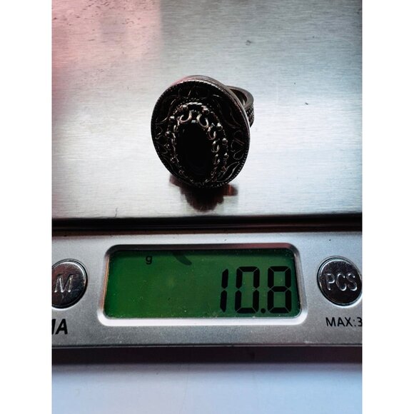 Vintage Sterling Silver 925 Red Oval Cabochon Statement Ring Size 6 Turkey - Picture 10 of 11